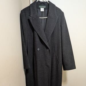 Dark Gray Double-Breasted Maxi Coat